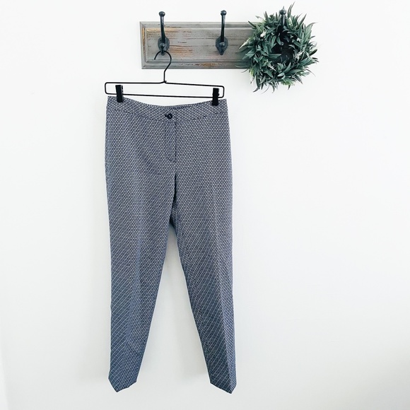 J. McLaughlin Blue Geometric Straight Pants 2 - Picture 1 of 5